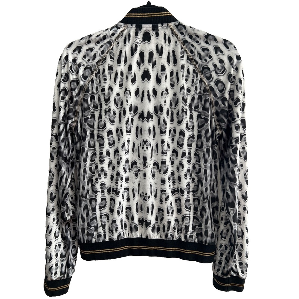 Roberto Cavalli Jacket Velvet Leopard Track Coat Full Zip Womens 6 / 42 Y2K RARE - Picture 9 of 12